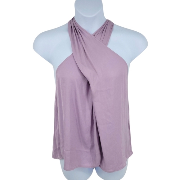 Banana Republic Factory Womens Cross Front Halter Top Light Purple Size xl - Picture 2 of 11